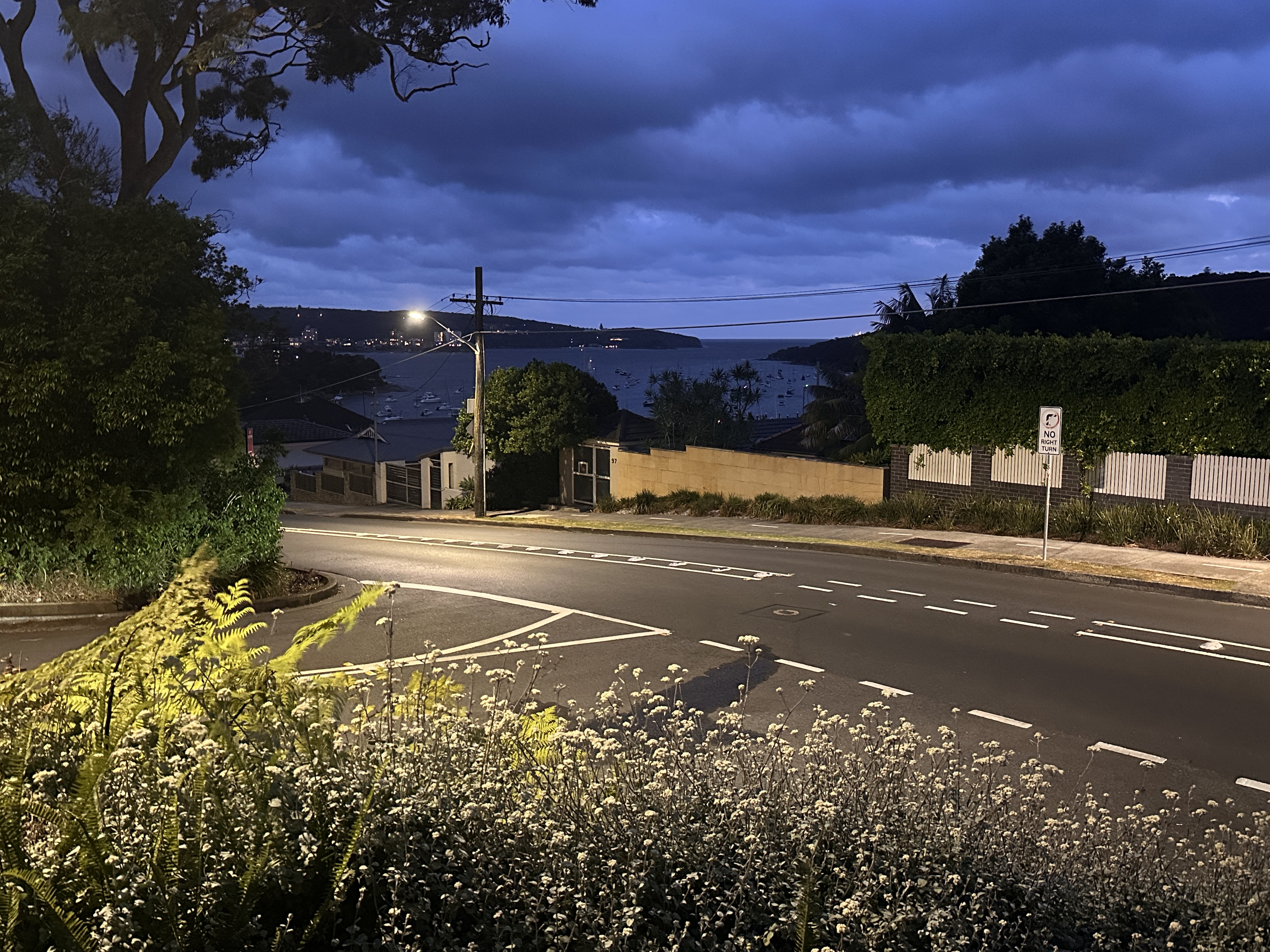 Fairlight coastline in Sydney at dusk
